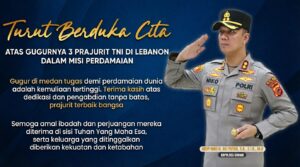 Kapolres Cimahi AKBP Niko N Adi Putra menyampaikan duka cita atas gugurnya tiga prajurit TNI di Lebanon dalam misi perdamaian dunia